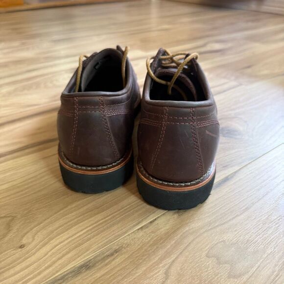 L.L.Bean Men\'s Bucksport Leather Vibram Shoes Plain Toe Size 9W EUC